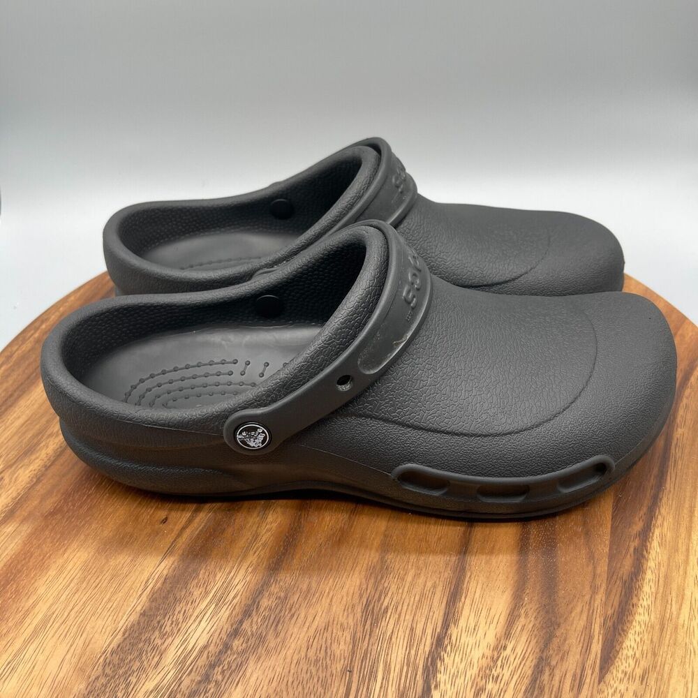 Crocs at Work Bistro Non Slip Resistant Clogs Black Sandals Mens Size 11